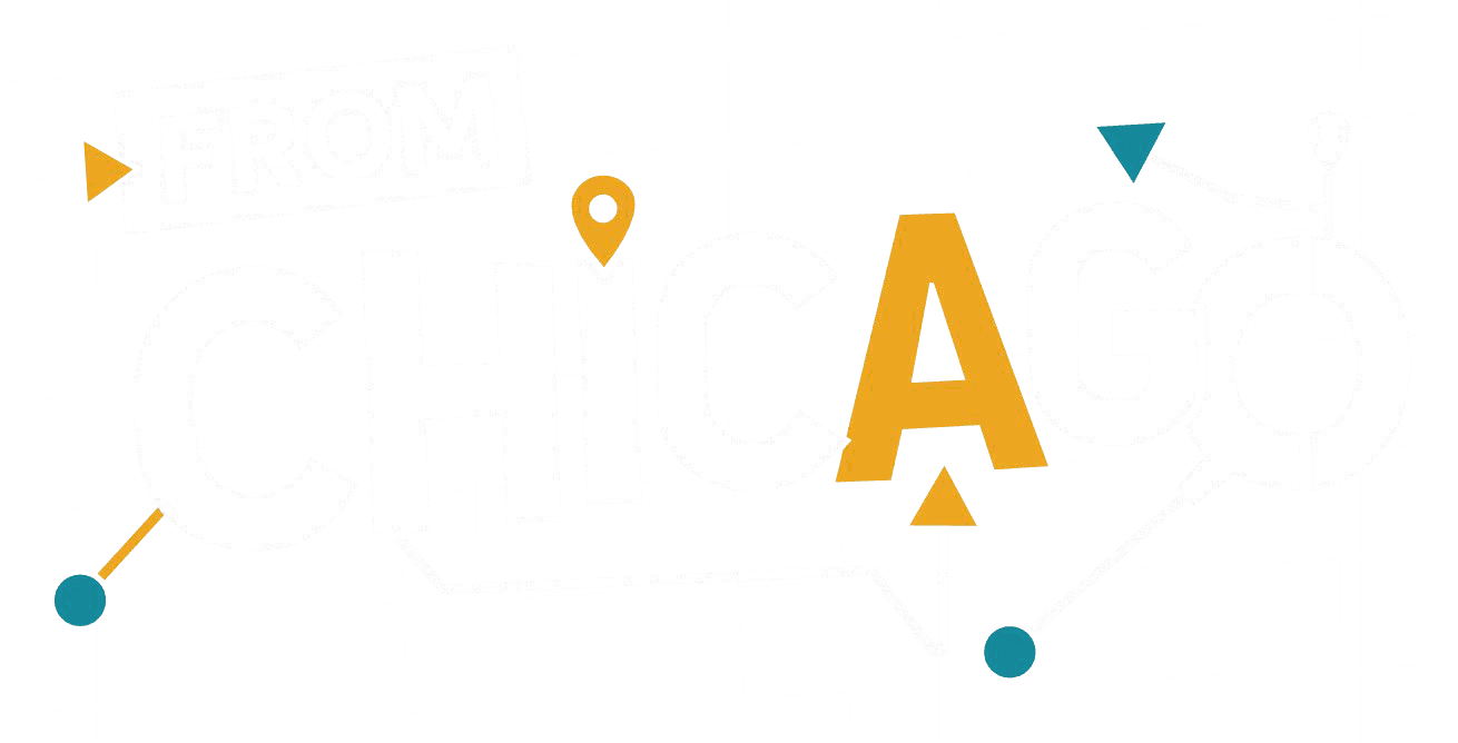 From Chicago wordmark on a black grid