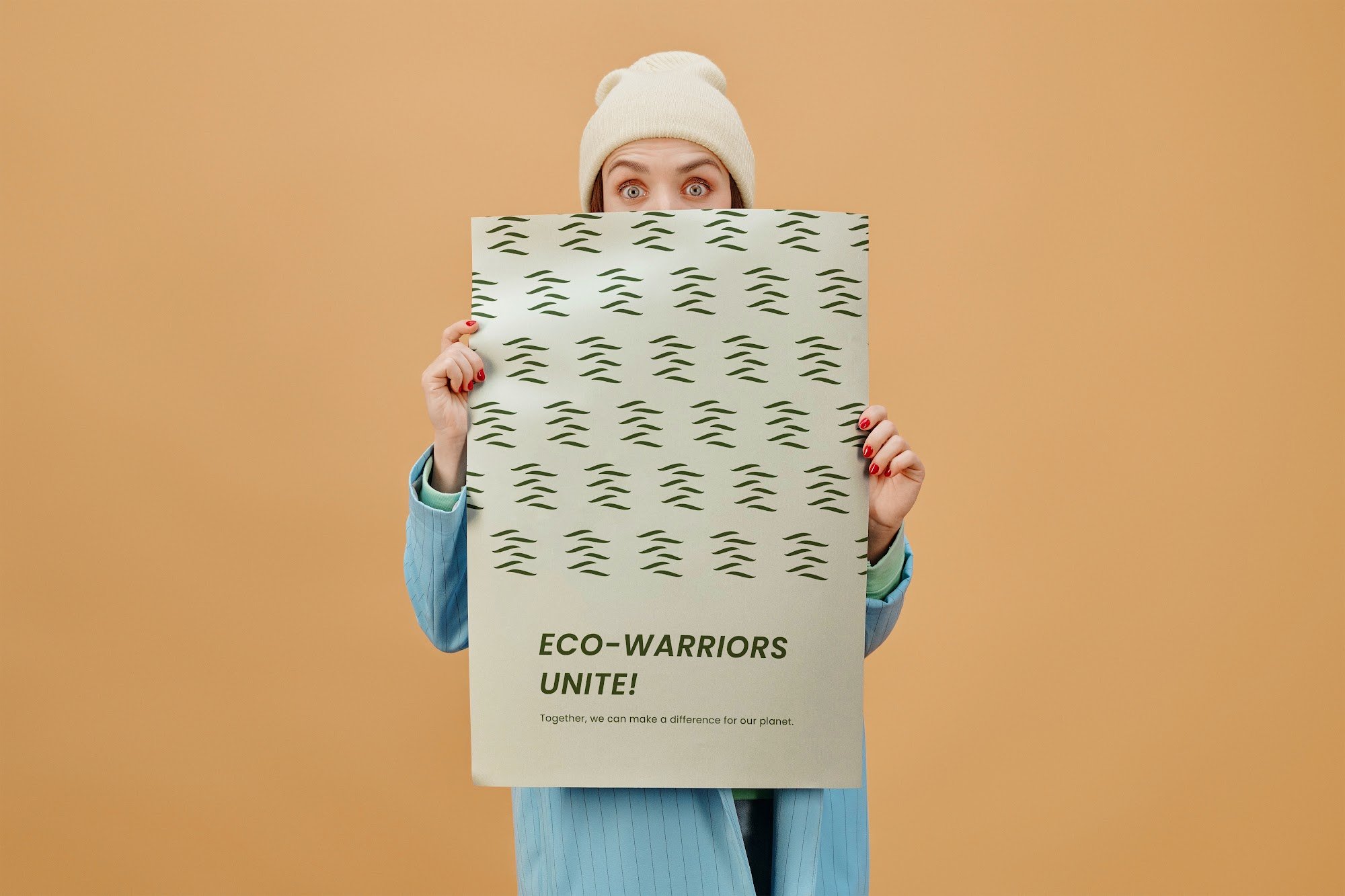 Eco-warriors unite poster with the Eccentric Earth pattern