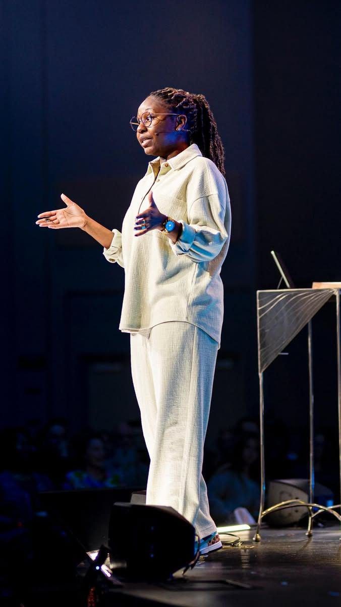 Speaker on stage