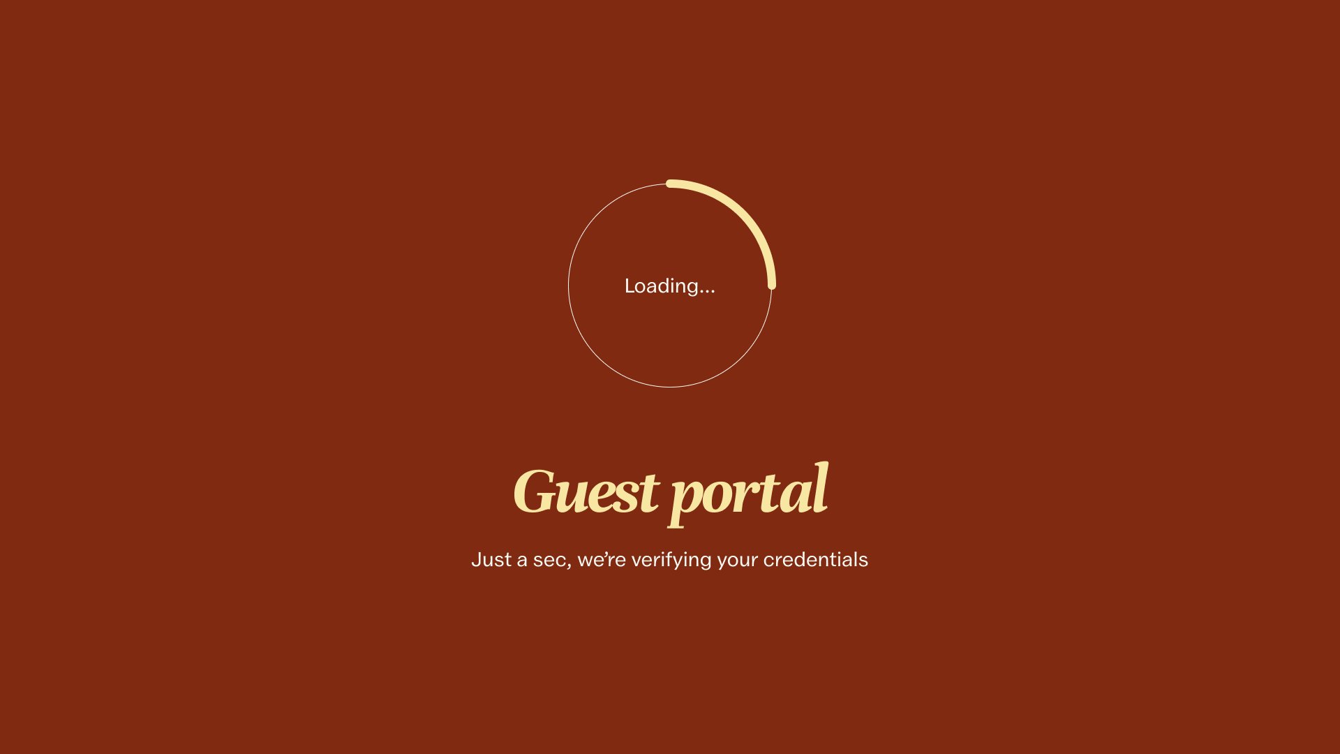 Perfecti guest portal loading screen